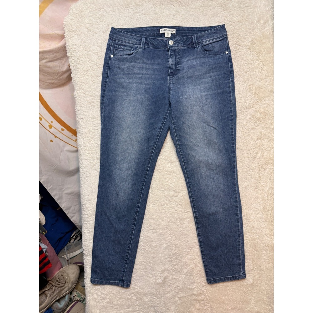 Artisan NY Jeans Womens 12 Skinny Ankle Medium Wash Stretch Denim Excellent